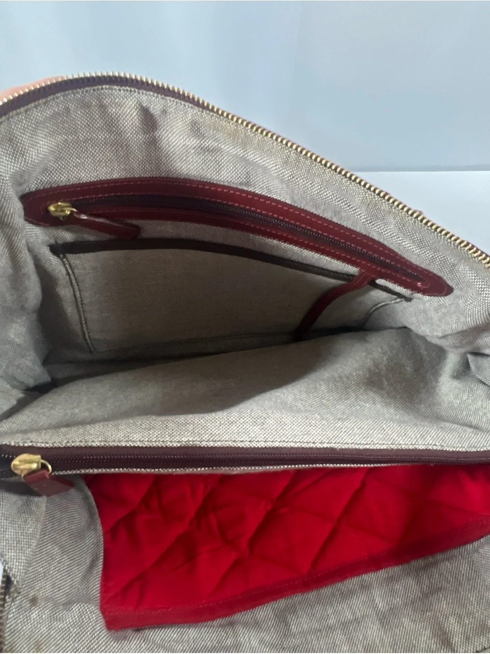 Hidesign Ersa 01 Red Leather Laptop Bag Women Work Tote Shoulder Briefcase Fits